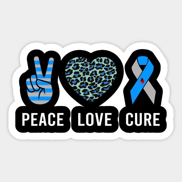 Peace Love Cure T1D Diabetes Awareness Sticker by thuylinh8